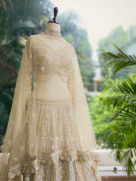 Nooriyan Ivory Designer Lehenga Set with Hand Embroidery