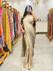 Wryna Beige Drape Saree with Embroidery Mirror Work