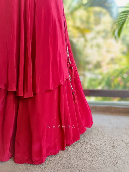 Meher Red Embroidered Indo-Western Set