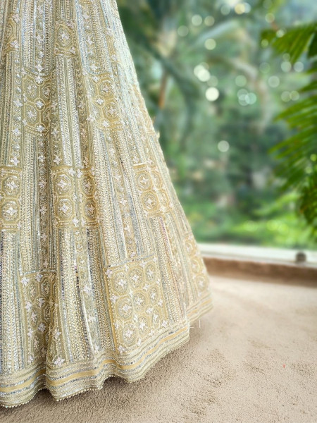Nooriyan Ivory Designer Lehenga Set with Hand Embroidery