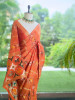 Kalyani Plum Orange  Patola Saree With With Running Blouse Piece