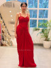 Maison Royal Red Crop Top Skirt Set with Cut Dana Work