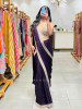 Wryna Wine Drape Saree with Embroidery Mirror Work