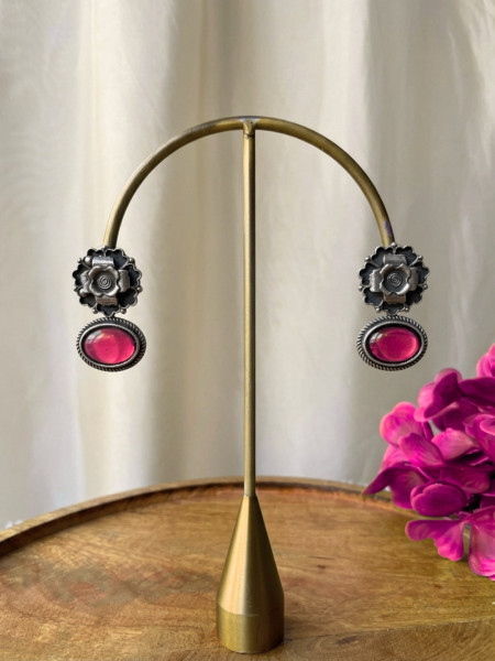 Rangpushpa Silver & Multicolor Earring