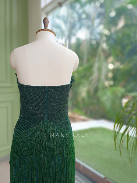 Sapphire Plumage Royal Green Soft Net Gown