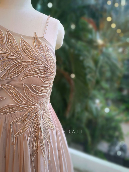 Gulzar Baby Pink Embellished Gown