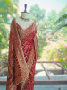 Nayan-noor Maroon Bandhani Saree with Zari Weave