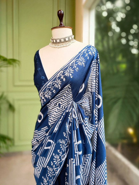Rasika Blue Handloom Saree
