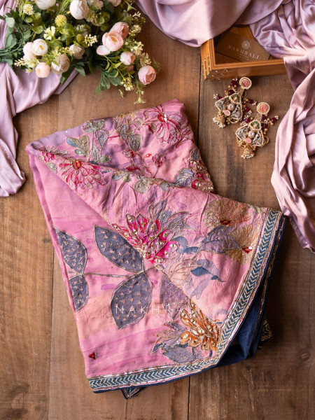 Iris Lilac Saree with Mirror & Embroidery Blouse