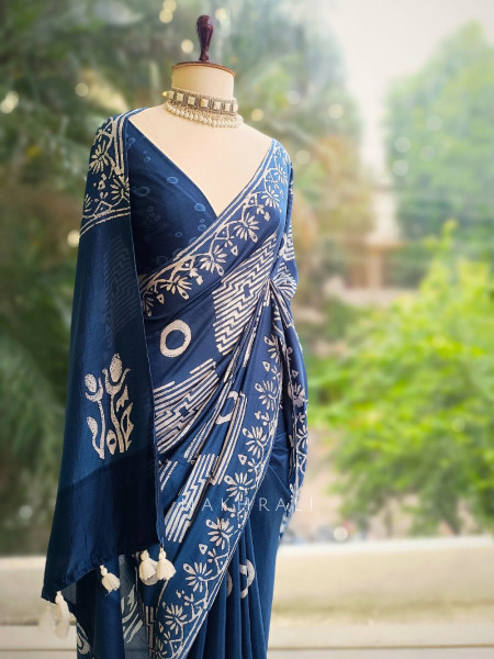 Rasika Blue Handloom Saree