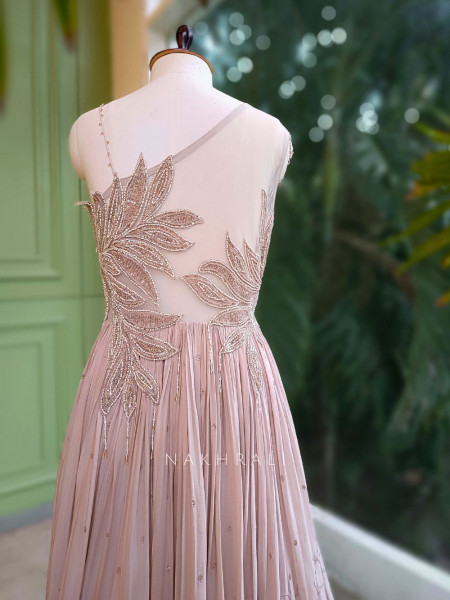 Gulzar Baby Pink Embellished Gown