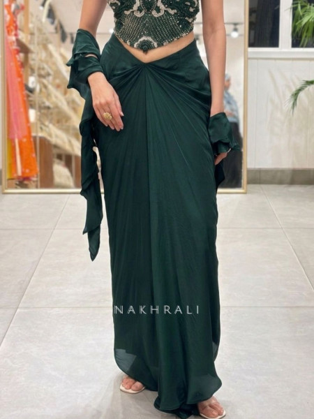 Kalyra Halter Green Indo-Western Set