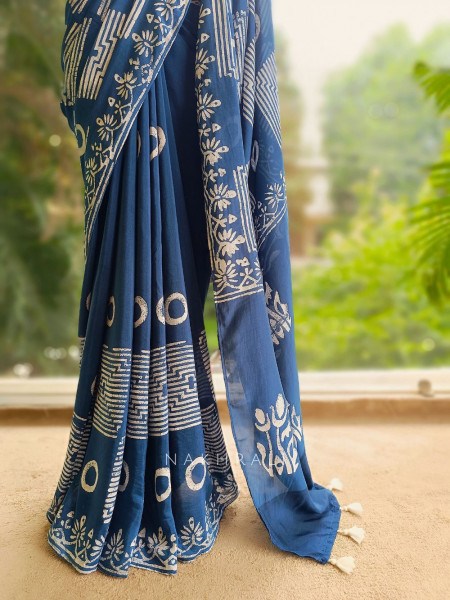 Rasika Blue Handloom Saree