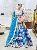 Noor-e-Gul Blue Bridal Lehenga with Zari &amp; Sequin Work