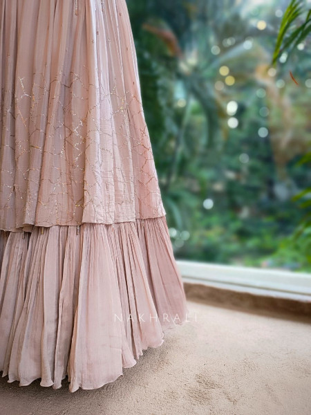 Gulzar Baby Pink Embellished Gown