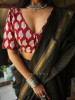 Chhapayi Red Cotton Printed Blouse with Traditional Motifs