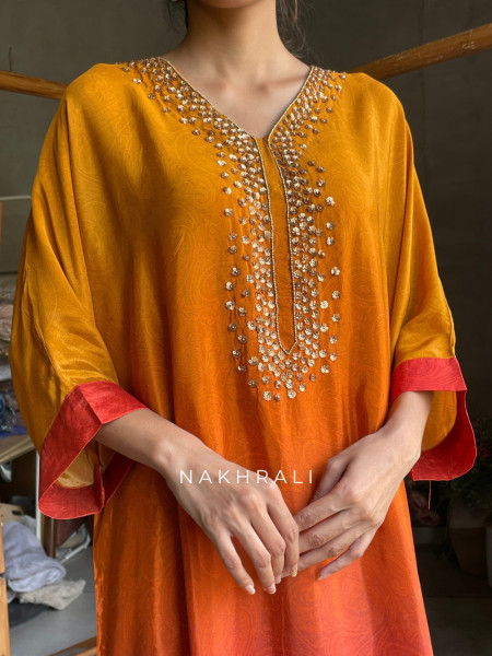 Mihira Mustard & Orange Kurta Pant Set