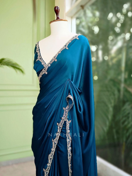 Skyline Blue Saree with Running Blouse