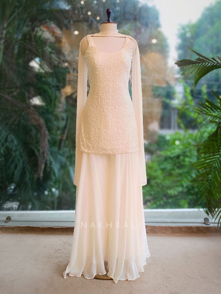 Ivory Elegance Embroidered Suit Set