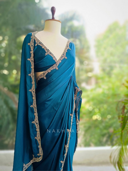 Skyline Blue Saree with Running Blouse