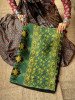 Mehr Green Modal Silk Saree with Ajrakh Inspired Print