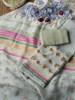 Panchi Pista Green Twill Blend Dress Material with Bird Thread Embroidery