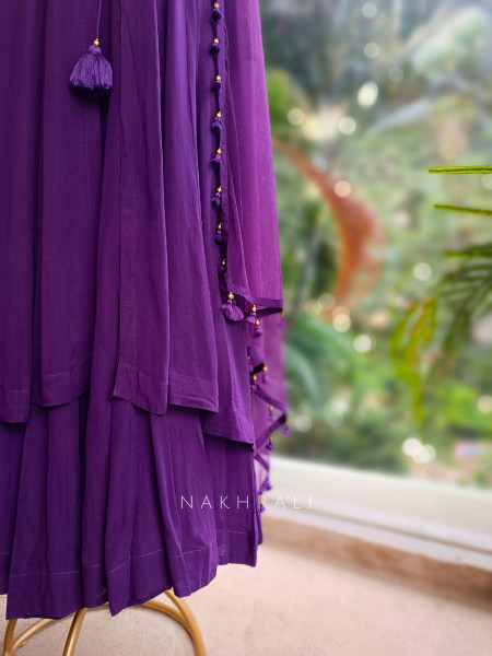 Noorika Purple Anarkali with Gota Patti & Cut Dana Work