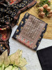 Elegant Printed Black Dress Material with Embroidered Details