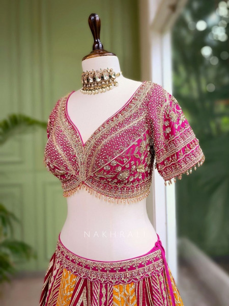 Aabhaar Magenta Lehenga with Zari and Sequin Work