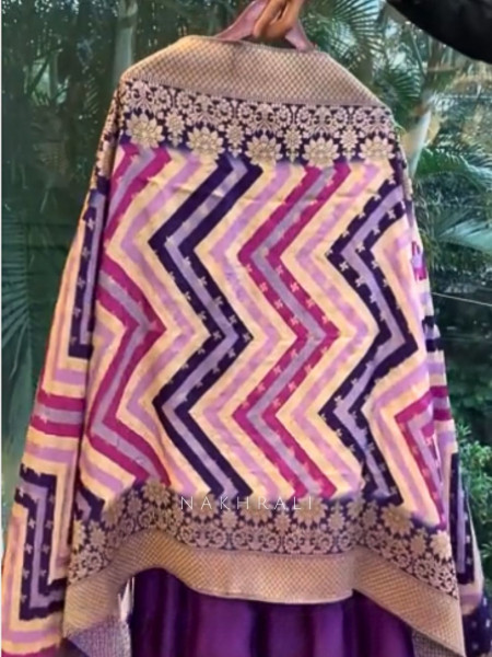 Amira Purple Anarkali Set with Zari & Sequin Work