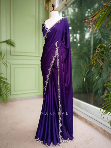 Skyline Purple Saree with Running Blouse