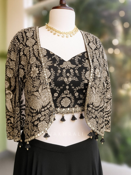 Midnight Aura Indo-Western Set