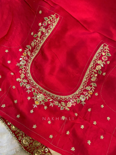 Amber Glow Orange Saree with Running Blouse