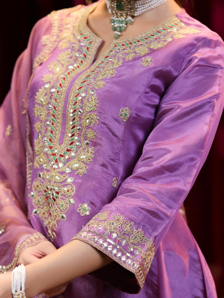 Image of Rajsi Purple Pant Kurta with Dupatta Set