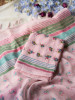 Panchi Peach Twill Blend Dress Material with Bird Thread Embroidery