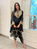 Nisaar Black Indo Western Dhoti Set with Sequin Coin Tassel Work