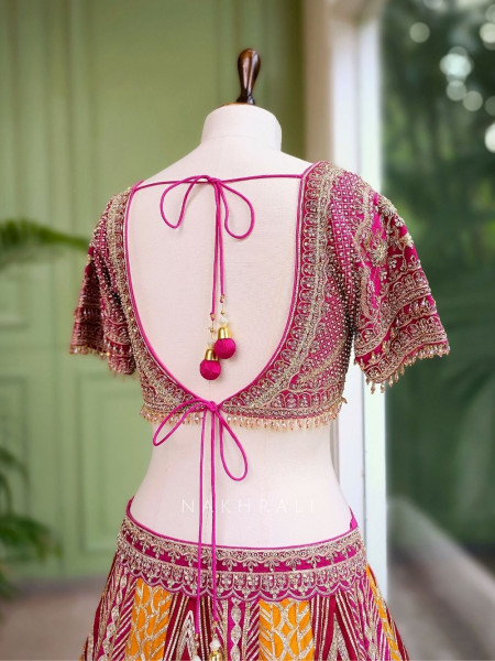 Aabhaar Magenta Lehenga with Zari and Sequin Work