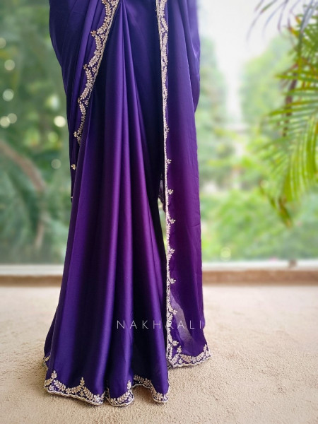 Skyline Purple Saree with Running Blouse