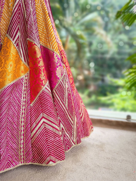 Aabhaar Magenta Lehenga with Zari and Sequin Work