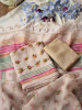 Panchi Beige Twill Blend Dress Material with Bird Thread Embroidery