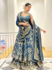 Royal Majesty Blue Modal Silk Lehenga with Brocade Motifs