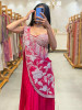Cocktail Magenta Drape Saree with Cut Dana Sequin Bead Work