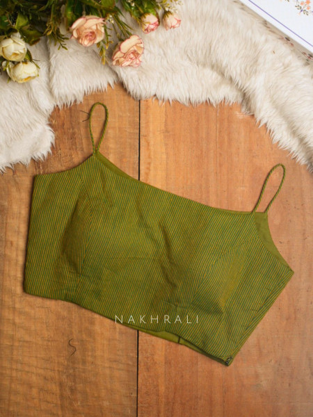 Namra Green Cotton Printed Blouse