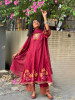 Madhura Maroon Cotton Suit Set with Printed Border Detail