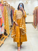 Nakkashi Mustard Suit Set with Embroidery Sequin Work