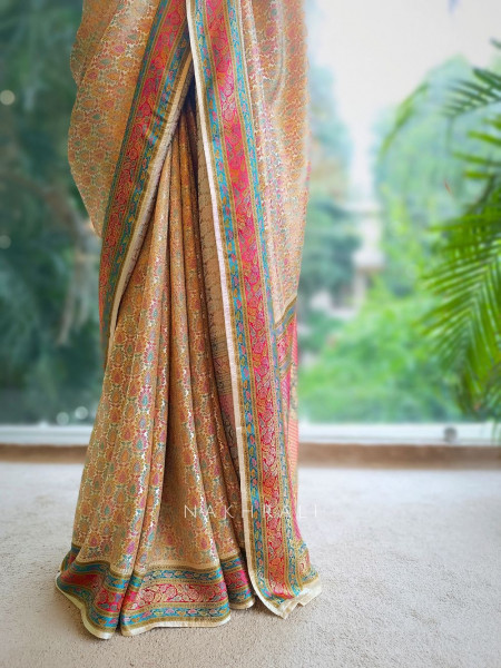Empress Aura Grey Modal Silk Zari Saree
