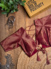 Madhubala Maroon Tissue Tie-Back Blouse