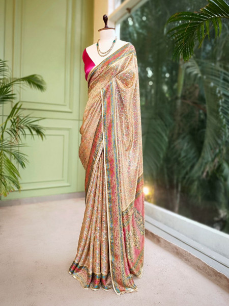 Empress Aura Grey Modal Silk Zari Saree