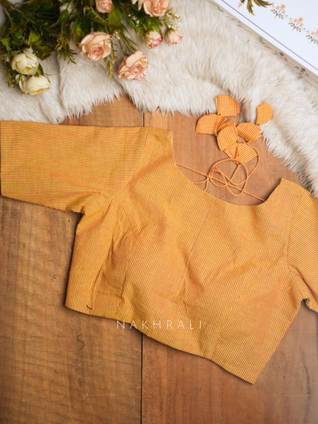 Mili Yellow Cotton Printed Blouse
