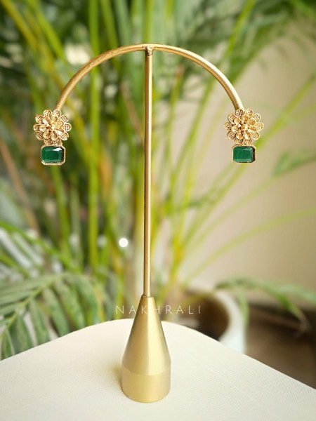 Nayara Green Stud Earrings